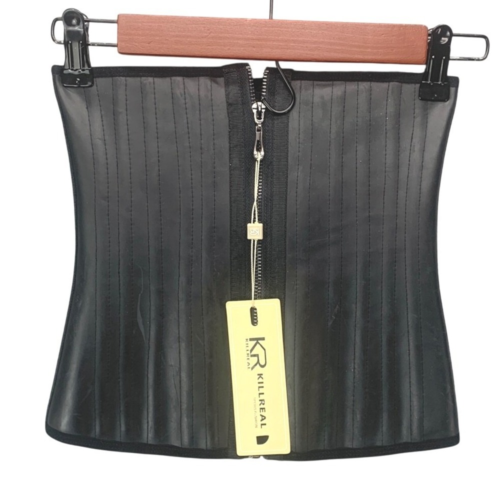 Killreal Sports Women's XS Athletic Corset Waist Trainer Black Workout NWT